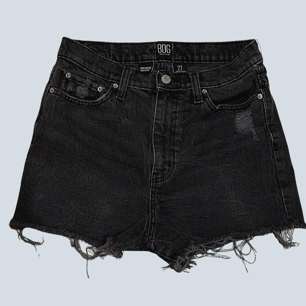 Urban Outfitters BDG Distressed Black Denim Jean Shorts (Women's 27)